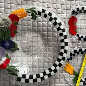 3 piece Peggy Karr Veggie Checkerboard set- collectible 1988